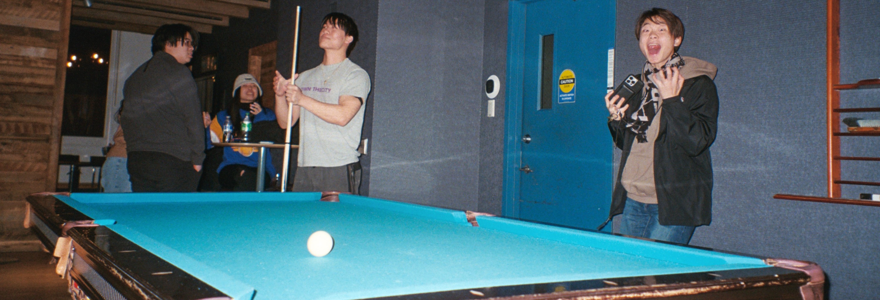 My WinTon project partner Bryan Ko pocketing the 8 to end the game